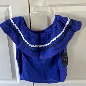 Off shoulder blue Gibson top NEW